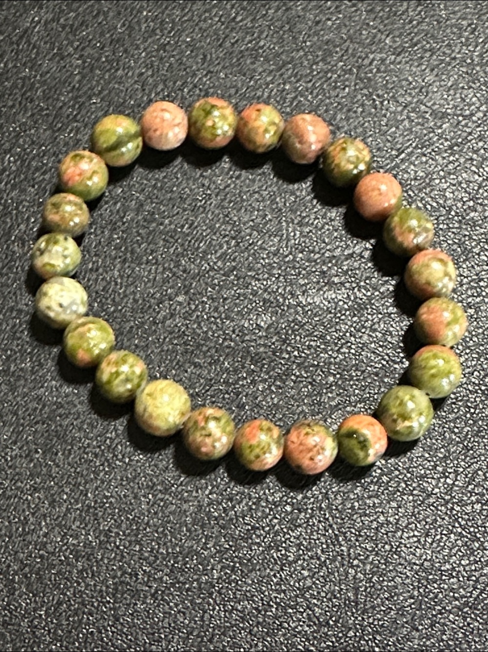 Unikite Semi Precious Round Stone Stretch Bracelet